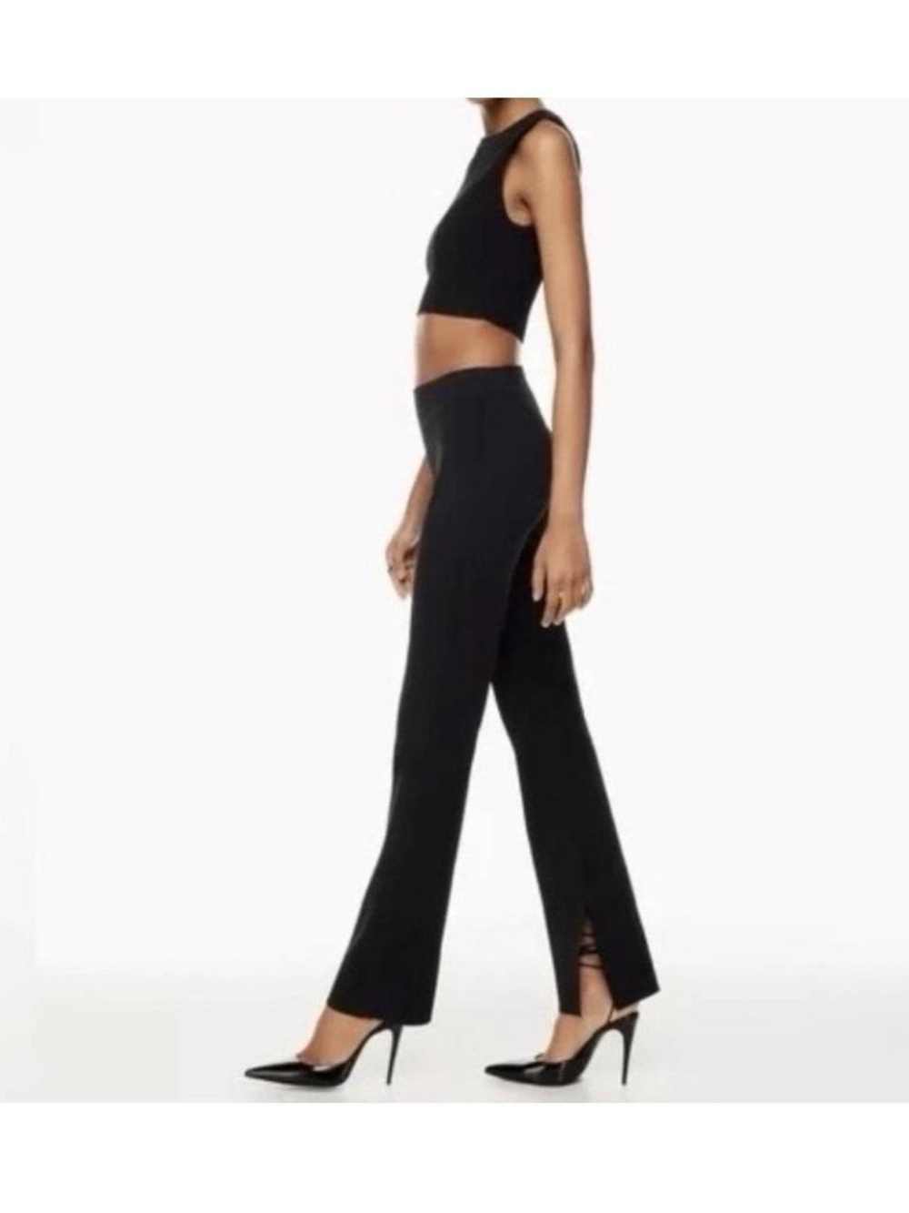 Aritzia Babaton Split High-Rise Black Pants